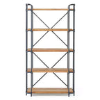 Christopher Knight Home Yorktown 66,75" Libreria Industriale a 5 Ripiani Marrone: Metallo e Legno, Stile Console, Capacità 113 kg