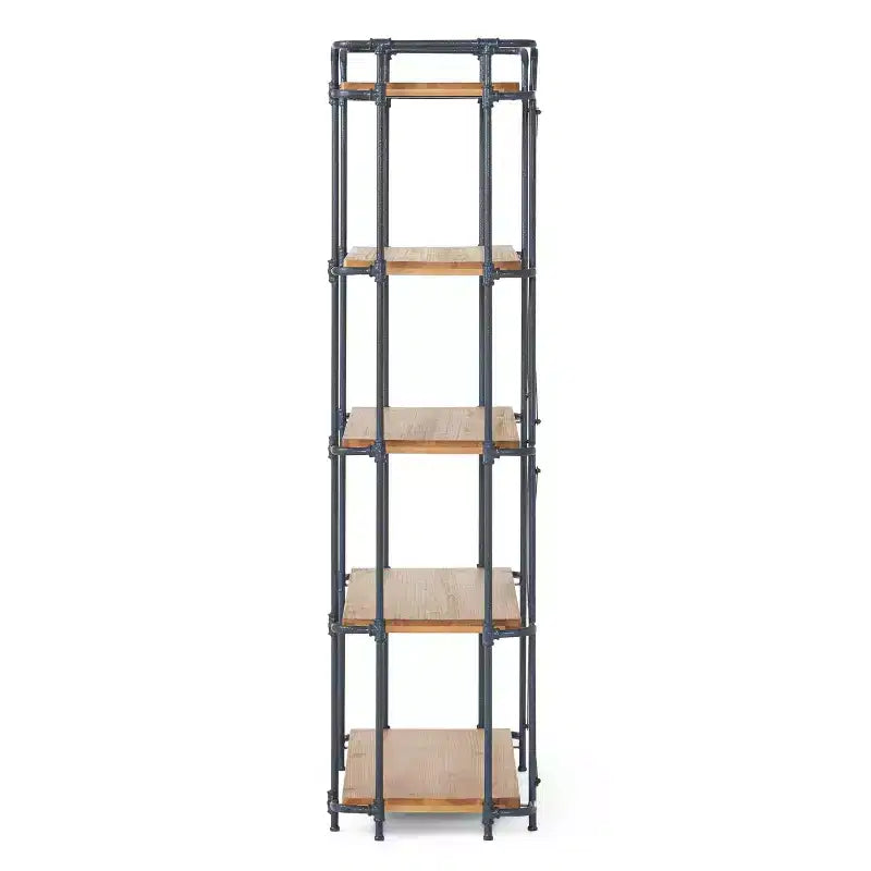 Christopher Knight Home Yorktown 66,75" Libreria Industriale a 5 Ripiani Marrone: Metallo e Legno, Stile Console, Capacità 113 kg