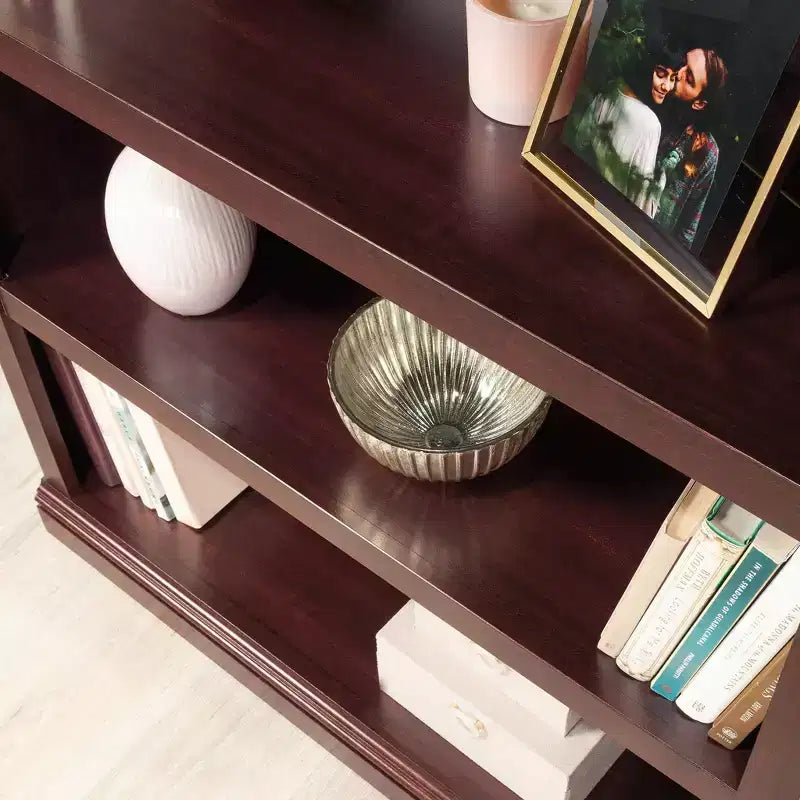 Sauder Libreria a 3 ripiani 43.78" ciliegio: Moderna di metà secolo, regolabile, costruzione in truciolato: Stoccaggio per ufficio in casa