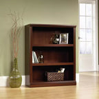 Sauder Libreria a 3 ripiani 43.78" ciliegio: Moderna di metà secolo, regolabile, costruzione in truciolato: Stoccaggio per ufficio in casa