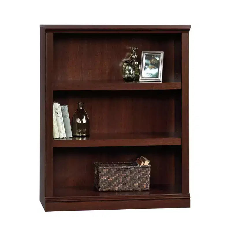 Sauder Libreria a 3 ripiani 43.78" ciliegio: Moderna di metà secolo, regolabile, costruzione in truciolato: Stoccaggio per ufficio in casa