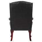 Poltrona ospite tradizionale Wingback nera - Boss Office Products