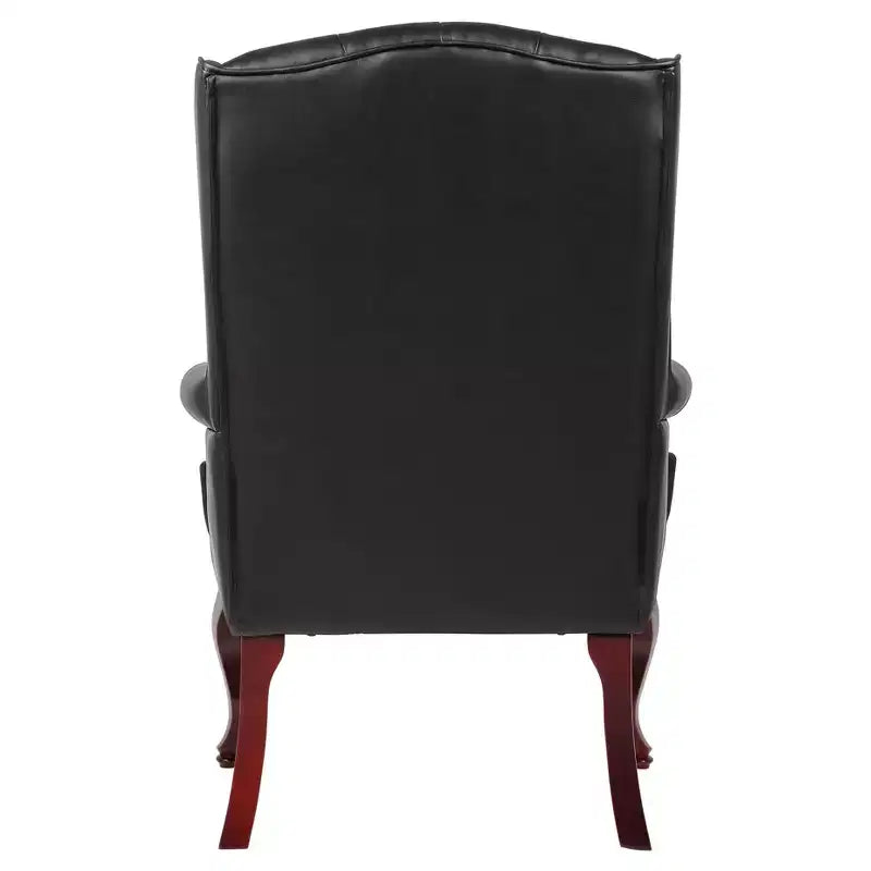 Poltrona ospite tradizionale Wingback nera - Boss Office Products