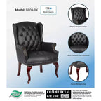 Poltrona ospite tradizionale Wingback nera - Boss Office Products