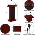 Hampden Furnishings Orator Leggio da Conferenza in Mogano: Stile Moderno, Telaio in MDF, Superficie Laminata, Montaggio da Adulti Richiesto