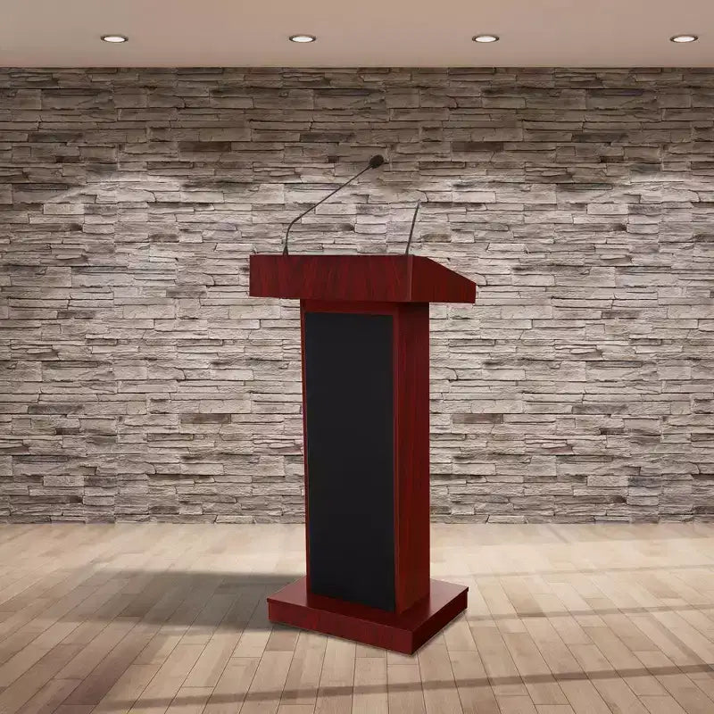 Hampden Furnishings Orator Leggio da Conferenza in Mogano: Stile Moderno, Telaio in MDF, Superficie Laminata, Montaggio da Adulti Richiesto