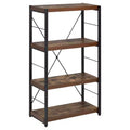 Acme Furniture 43" Decorative Bookshelf Oak: Scandinavian Style, Metal Frame, Open Back, 4-Tier Storage
