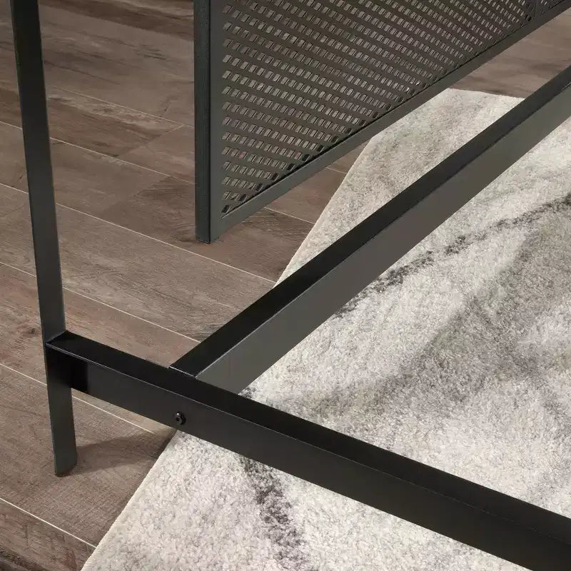 Scrivania a L Briarbrook Quercia a botte - Sauder: Stile industriale, Struttura in metallo, Gestione cavi, Certificazione CARB