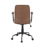 LumiSource Fredrick Sedia da ufficio, metallo nero/PU effetto caffè