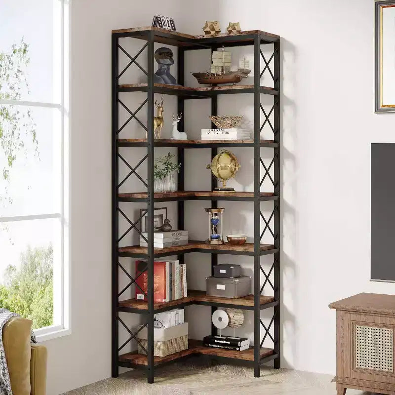 LITTLE TREE 66,74" Libreria angolare a 7 ripiani marrone