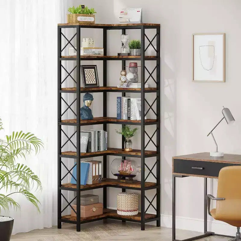 LITTLE TREE 66,74" Libreria angolare a 7 ripiani marrone