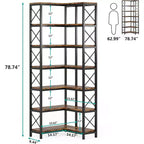 LITTLE TREE 66,74" Libreria angolare a 7 ripiani marrone