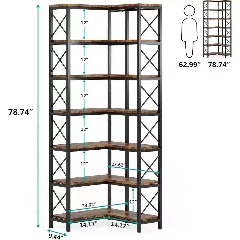 LITTLE TREE 66,74" Libreria angolare a 7 ripiani marrone