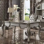 Scrivania direzionale Versailles platino antico - Acme Furniture: Superficie impiallacciata, Struttura in legno, Contenitore chiuso
