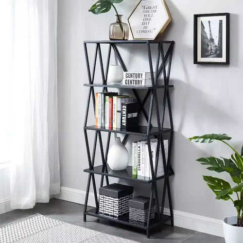 Étagère de présentation en métal noir Werrin 5 tablettes de 57,5 po – miBasics