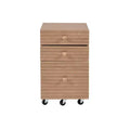 Wedeln 3 Drawer Rolling File Cabinet Natural Finish Wood - Powell: Mobile Storage with Locking Casters