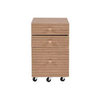 Wedeln 3 Drawer Rolling File Cabinet Natural Finish Wood - Powell: Mobile Storage with Locking Casters