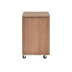 Mobiletto Archivio a 3 Cassetti con Rotelle Wedeln in Legno Finitura Naturale - Powell: Contenitore Mobile con Rotelle Bloccabili