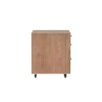 Mobiletto Archivio a 3 Cassetti con Rotelle Wedeln in Legno Finitura Naturale - Powell: Contenitore Mobile con Rotelle Bloccabili