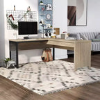 miBasics Scrivania ad L Spiritroam Industriale da 65" con Piano Sollevabile Quercia Naturale: Struttura in Ferro, Superficie in Truciolato