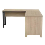 miBasics Scrivania ad L Spiritroam Industriale da 65" con Piano Sollevabile Quercia Naturale: Struttura in Ferro, Superficie in Truciolato