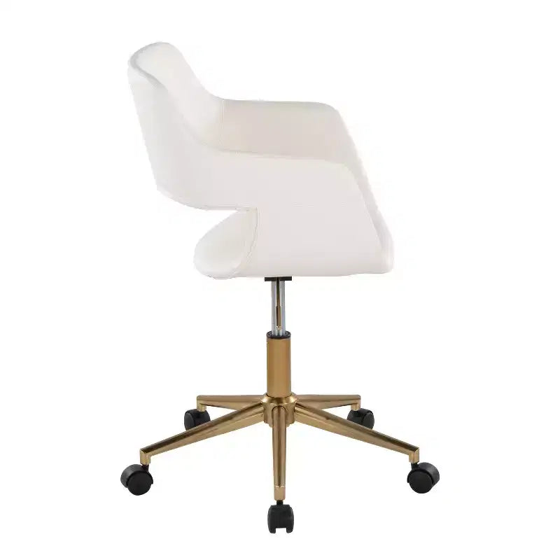 Sedia operativa LumiSource Margarite, oro/bianco PU