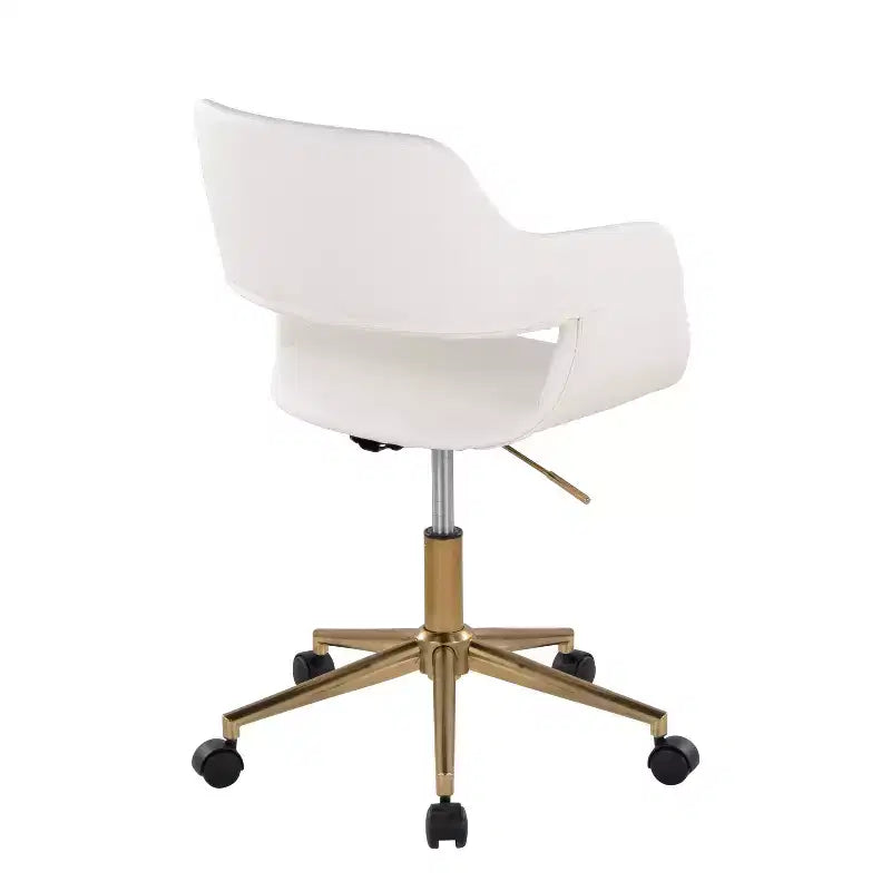 Sedia operativa LumiSource Margarite, oro/bianco PU