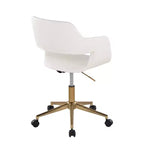 Sedia operativa LumiSource Margarite, oro/bianco PU