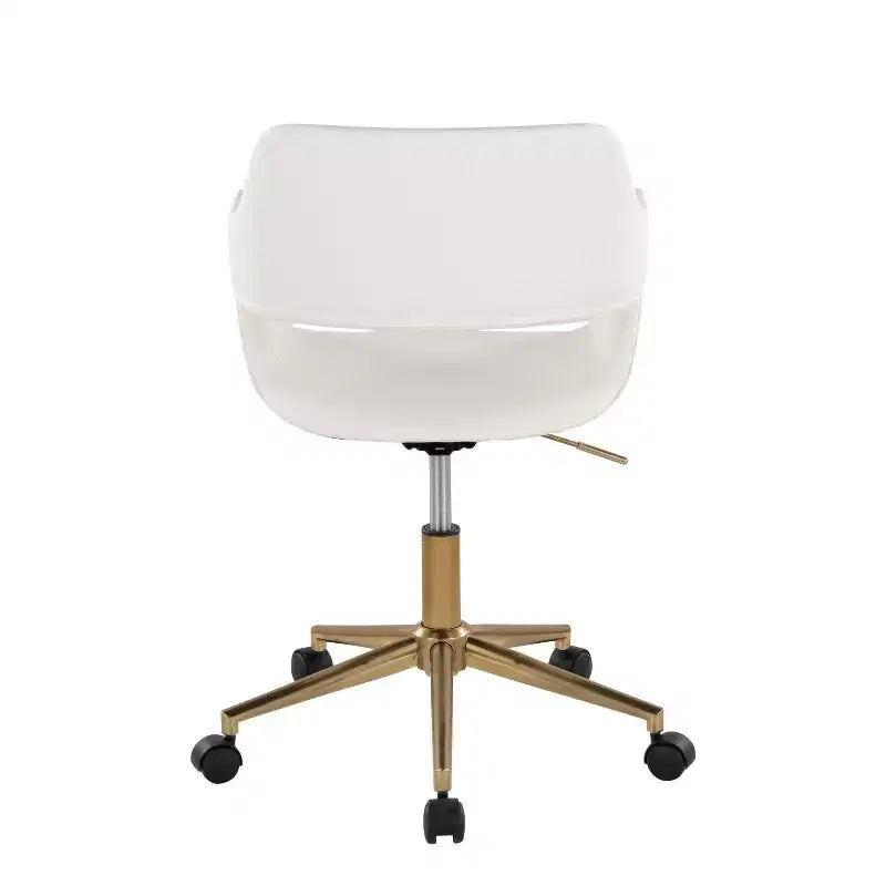 Sedia operativa LumiSource Margarite, oro/bianco PU