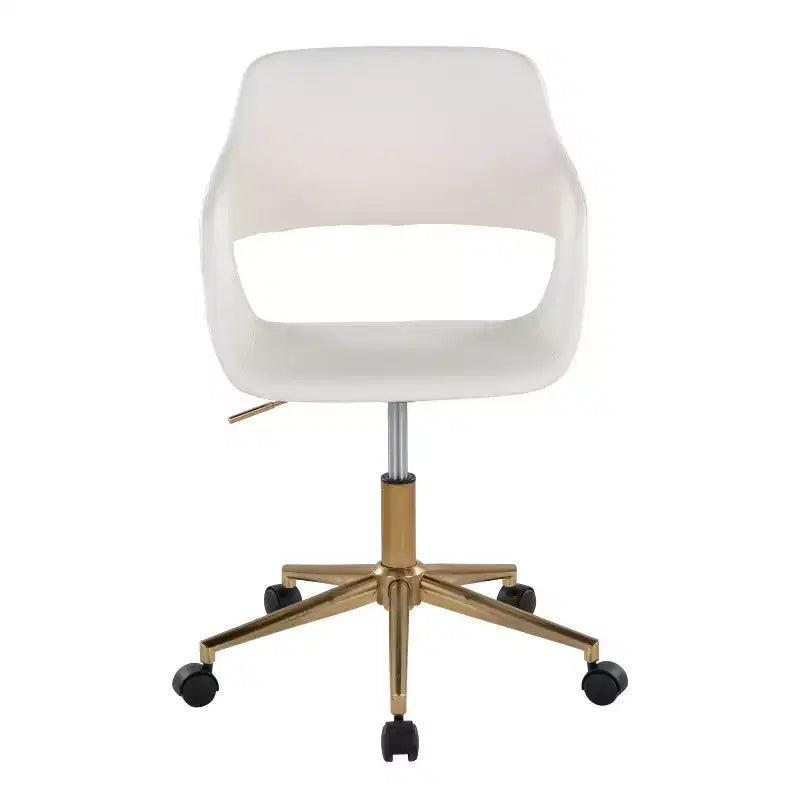 Sedia operativa LumiSource Margarite, oro/bianco PU