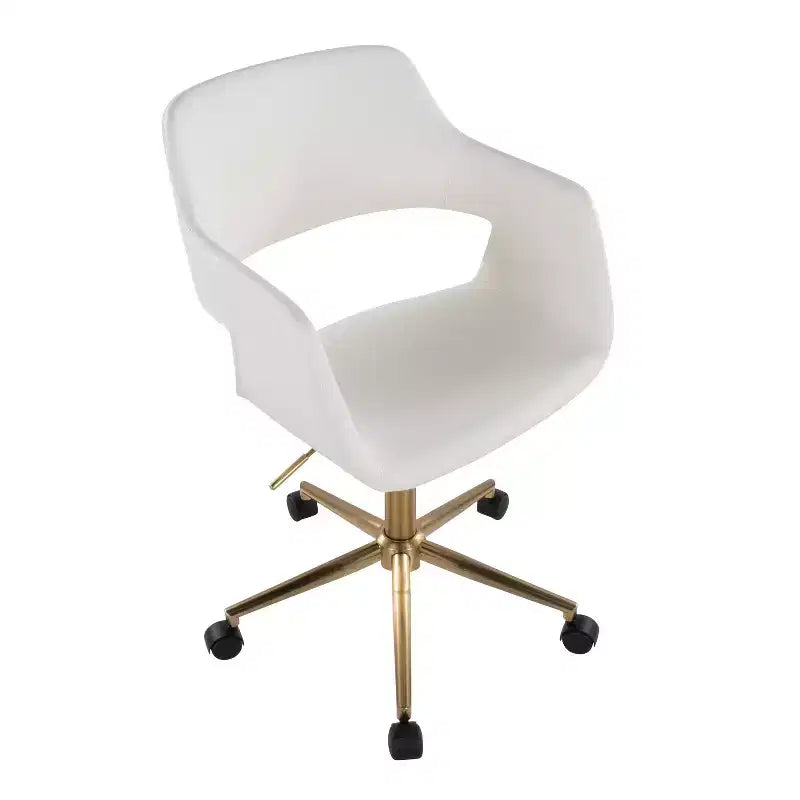 Sedia operativa LumiSource Margarite, oro/bianco PU