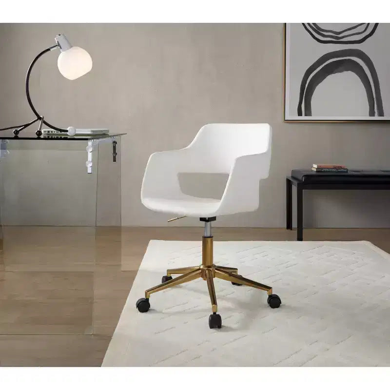 Sedia operativa LumiSource Margarite, oro/bianco PU