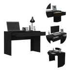 Scrivania per computer Suncheon Nera - Boahaus: Scrivania moderna da ufficio con laminato in legno resistente ai graffi, cassetto multiuso
