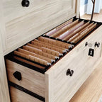 Sauder Cassettiera laterale a 2 cassetti Hammond Chalk Oak: Stile moderno, struttura in legno di gomma, pulire a macchia