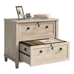 Sauder Cassettiera laterale a 2 cassetti Hammond Chalk Oak: Stile moderno, struttura in legno di gomma, pulire a macchia