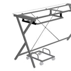 Scrivania Acme Furniture Demas in vetro trasparente/finitura argento