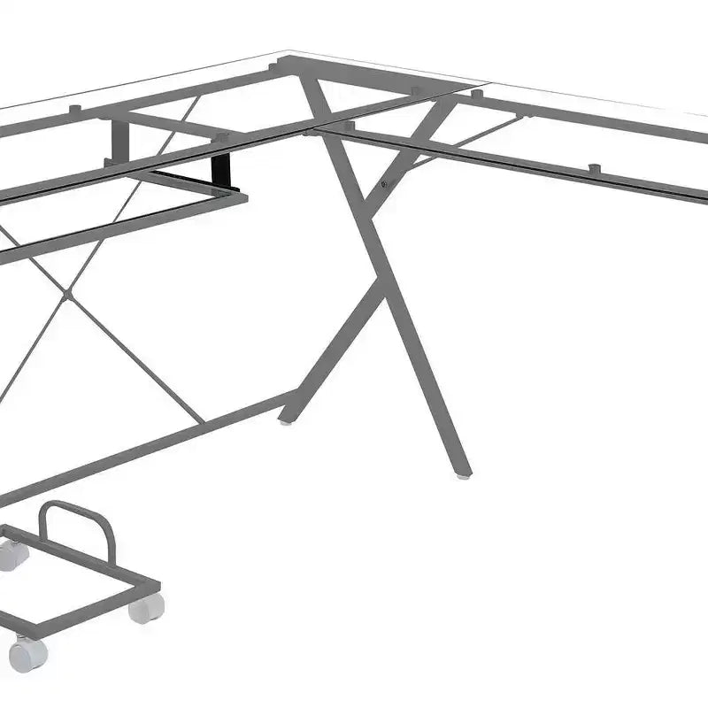 Scrivania Acme Furniture Demas in vetro trasparente/finitura argento