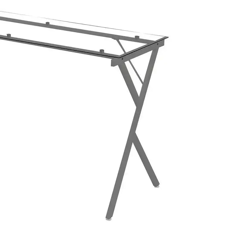 Scrivania Acme Furniture Demas in vetro trasparente/finitura argento