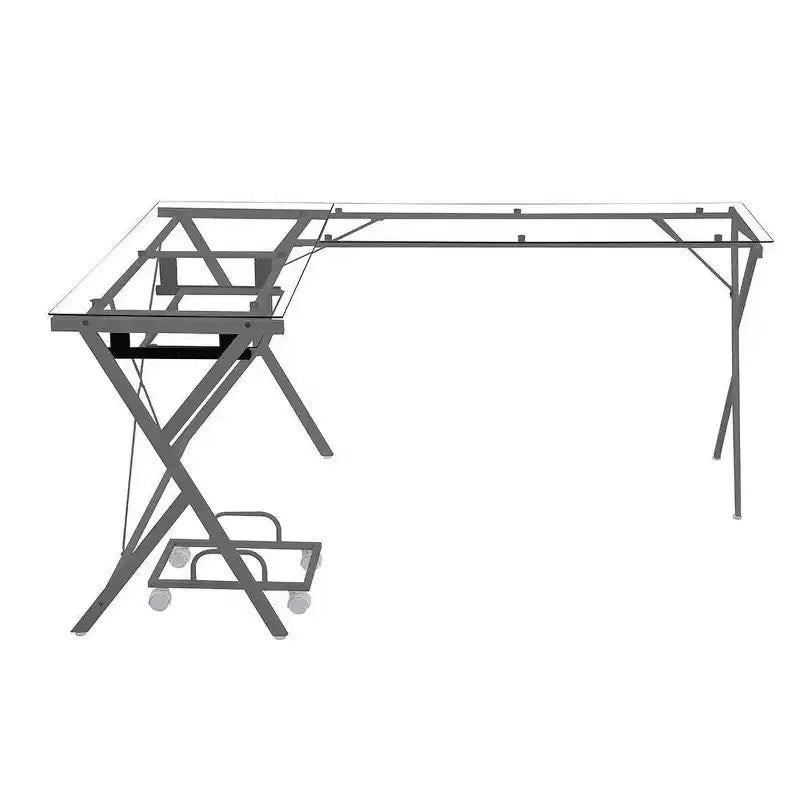 Scrivania Acme Furniture Demas in vetro trasparente/finitura argento