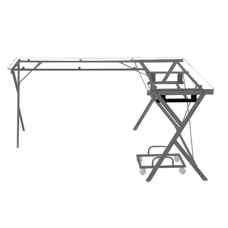 Scrivania Acme Furniture Demas in vetro trasparente/finitura argento
