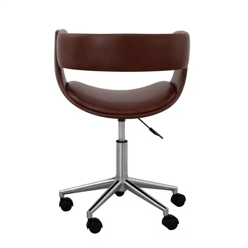 Sedia da ufficio girevole in similpelle Teamson Home con altezza regolabile, marrone