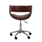 Sedia da ufficio girevole in similpelle Teamson Home con altezza regolabile, marrone