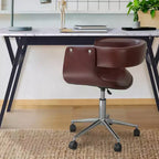 Sedia da ufficio girevole in similpelle Teamson Home con altezza regolabile, marrone