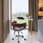 Sedia da ufficio girevole in similpelle Teamson Home con altezza regolabile, marrone