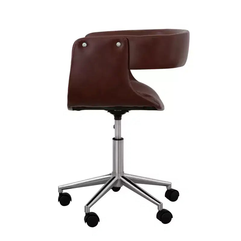 Sedia da ufficio girevole in similpelle Teamson Home con altezza regolabile, marrone
