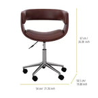 Sedia da ufficio girevole in similpelle Teamson Home con altezza regolabile, marrone