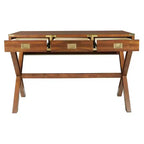 OSP Home Furnishings Scrivania Wellington da 46" con prese integrate, color grano: Stile Tradizionale, compensato e MDF, pulire a secco