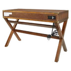 OSP Home Furnishings Scrivania Wellington da 46" con prese integrate, color grano: Stile Tradizionale, compensato e MDF, pulire a secco