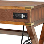 OSP Home Furnishings Scrivania Wellington da 46" con prese integrate, color grano: Stile Tradizionale, compensato e MDF, pulire a secco