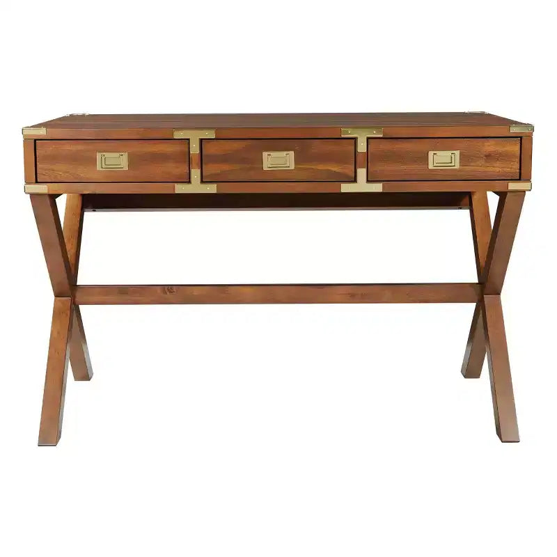 OSP Home Furnishings Scrivania Wellington da 46" con prese integrate, color grano: Stile Tradizionale, compensato e MDF, pulire a secco